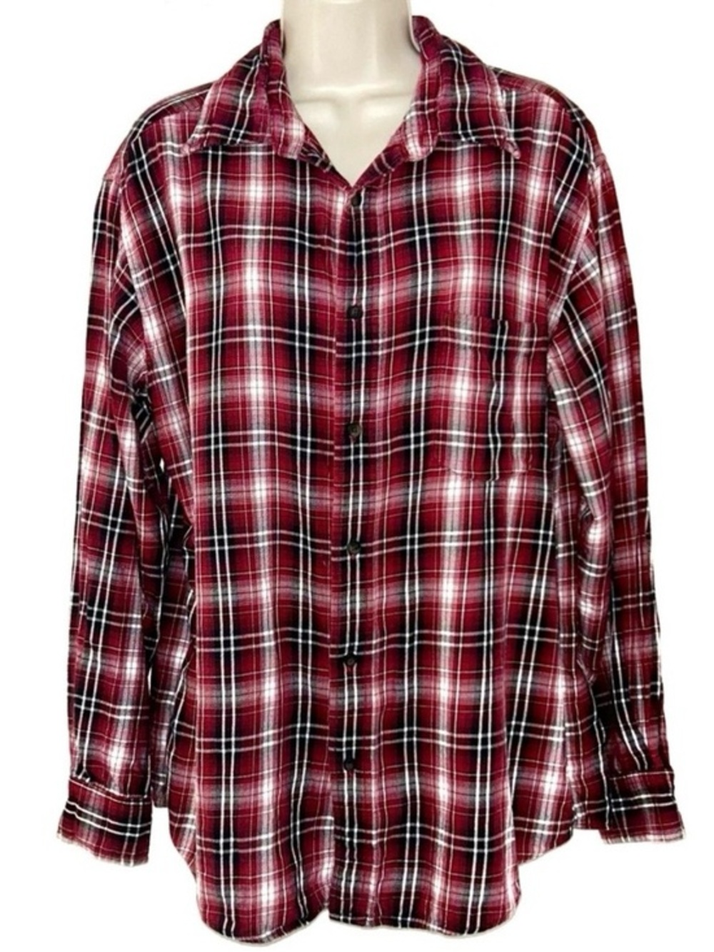Men's Red Plaid Button-Up Shirt